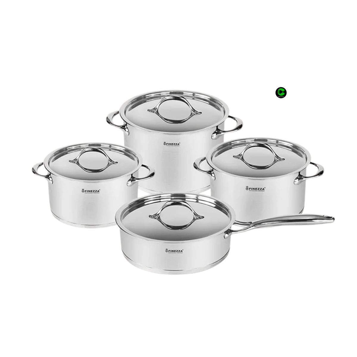 FINEZZA - Juego de Ollas Finezza Acero Inoxidable 8 Piezas FZ-1008TS