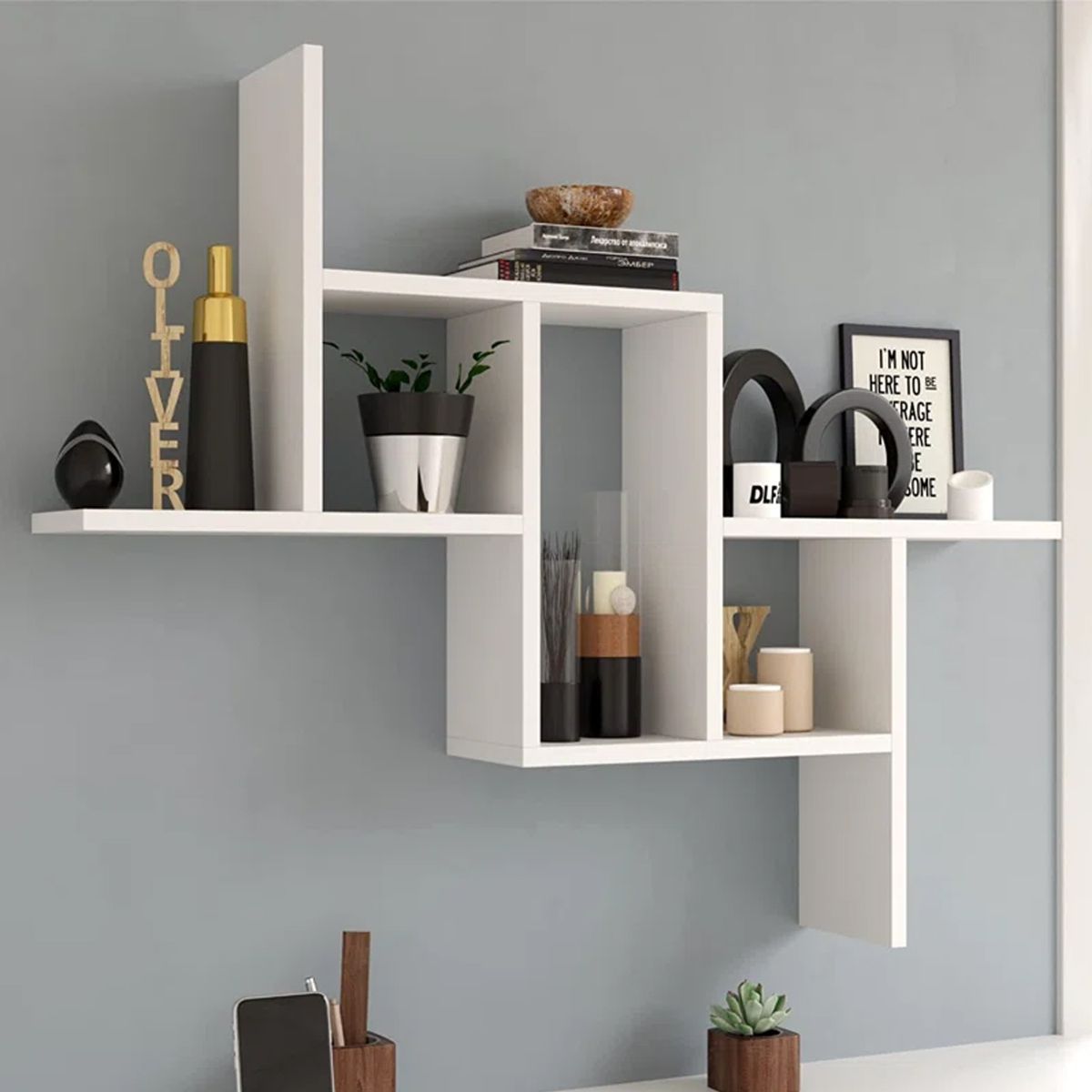 GENERICO - Repisa Flotante Melamina Kymel 74x85cm Blanco