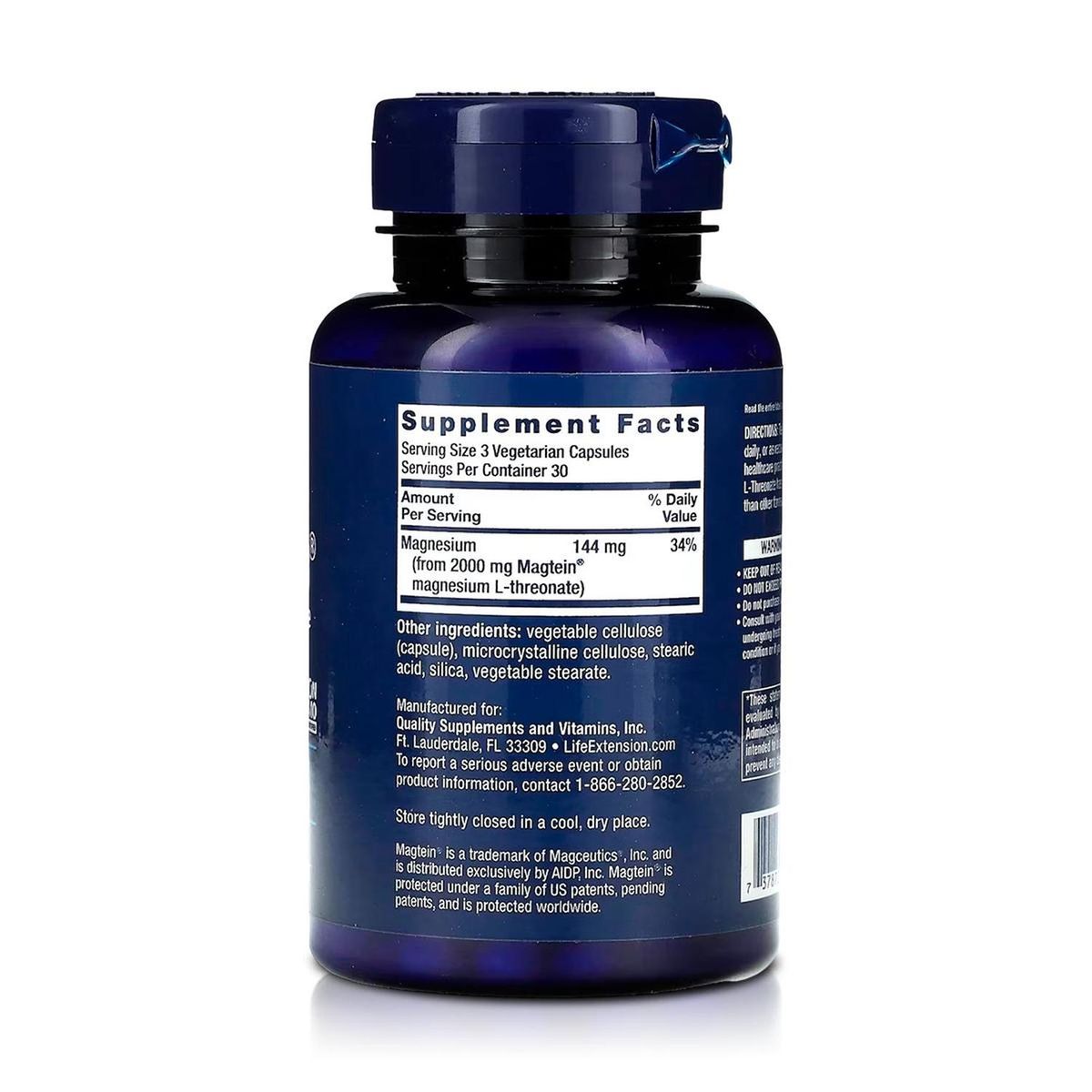 VITAMINA - Neuro-Mag L-Treonato de Magnesio 144 mg (90 Cápsulas) - Life Extension
