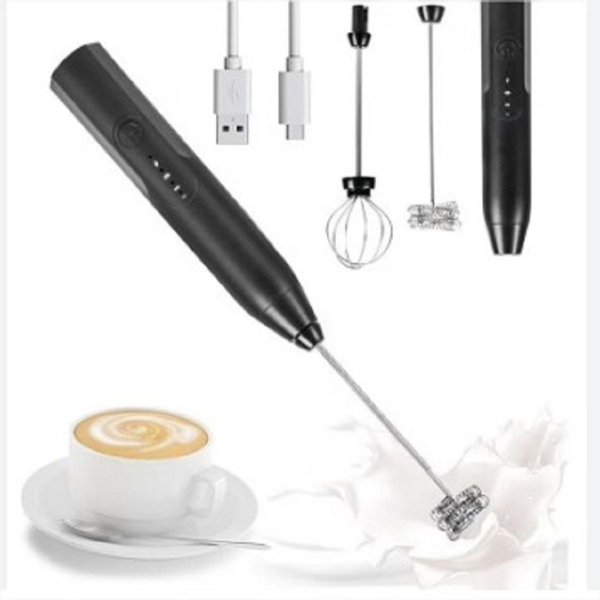 GENERICO - BATIDOR REMOVEDOR ESPUMADOR ELECTRICO USB PARA LECHE