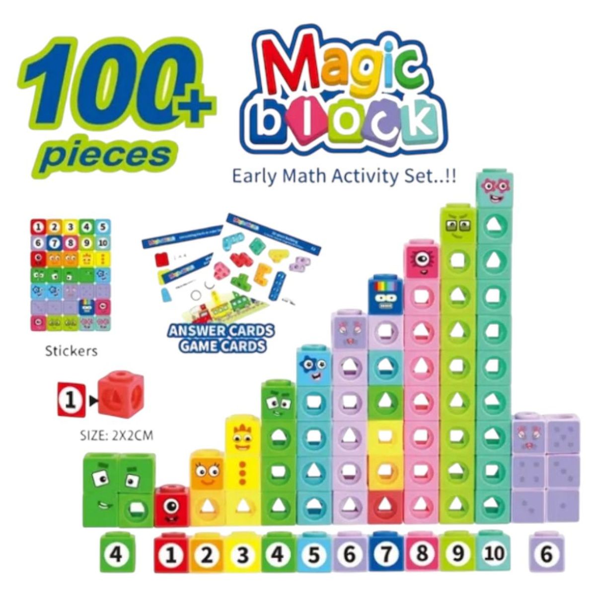 GENERICO - Bloque Mágicos De Números. Magic Block (100 Piezas) 100