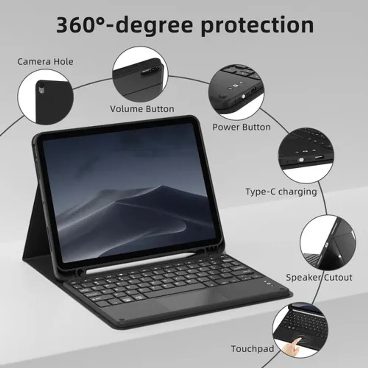 GENERICO - Funda con teclado touchpad para ipad air 11" 2024