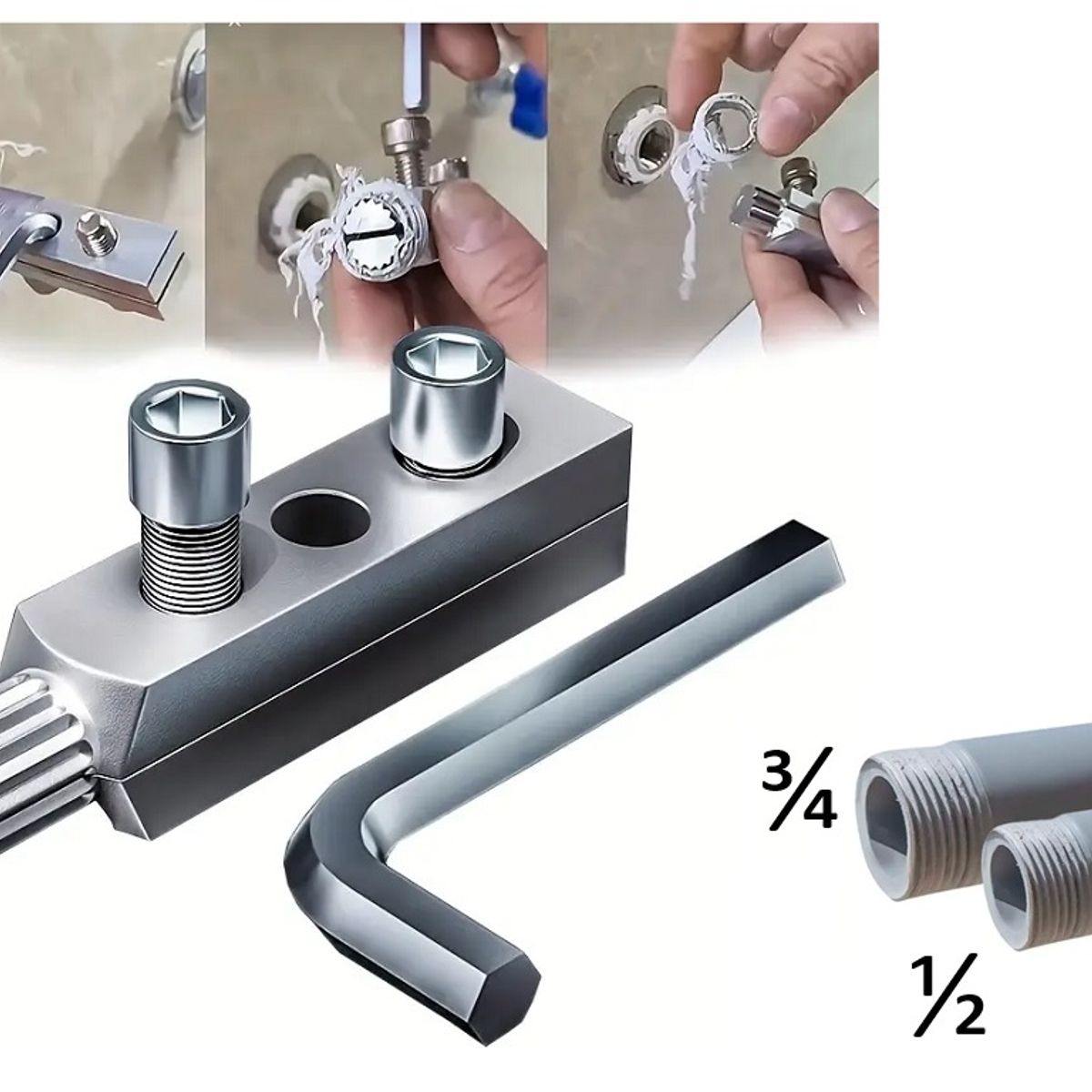 GENERICO - Extractor Tubos Rotos Cañerias medidas  ½ y ¾