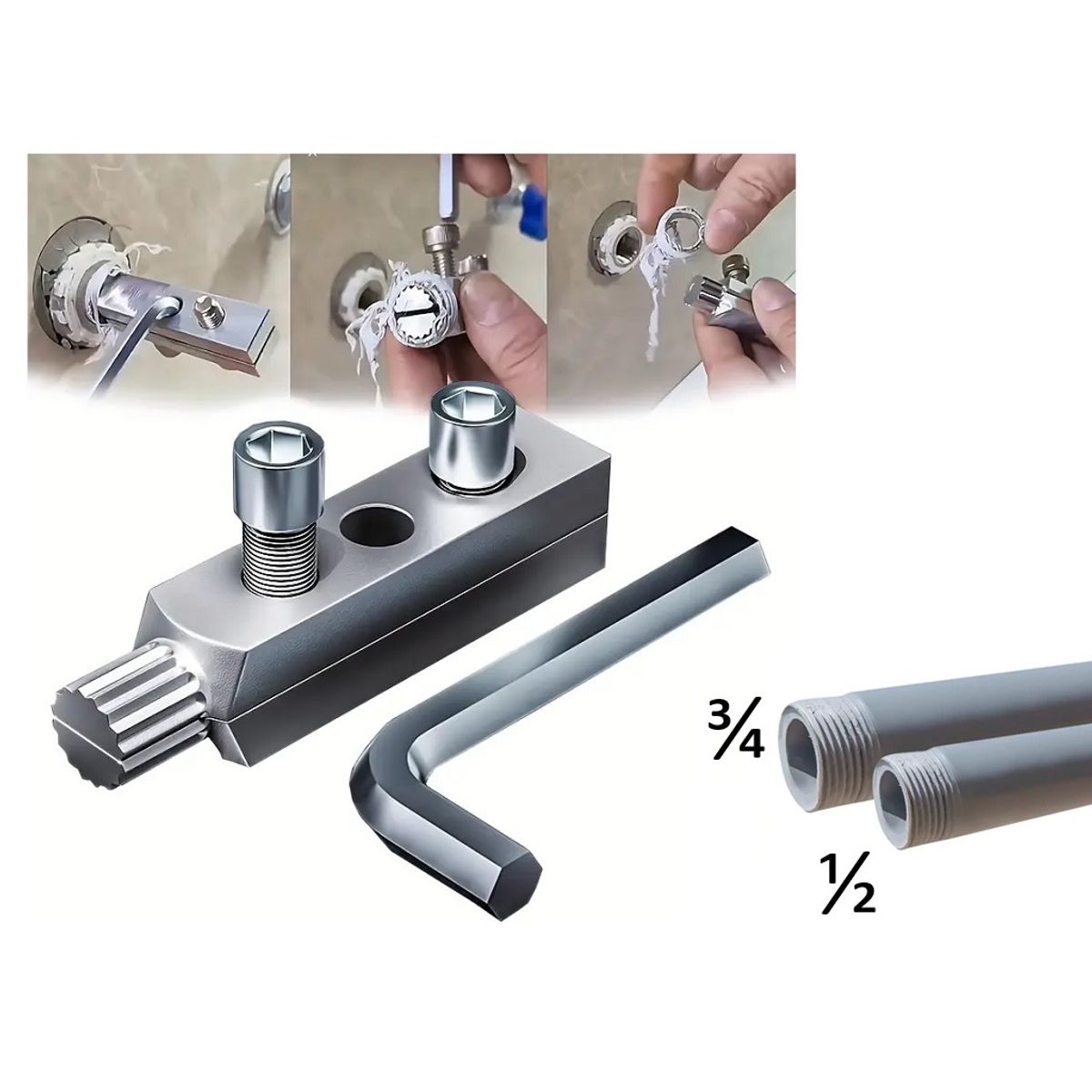 GENERICO - Extractor Tubos Rotos Cañerias medidas  ½ y ¾