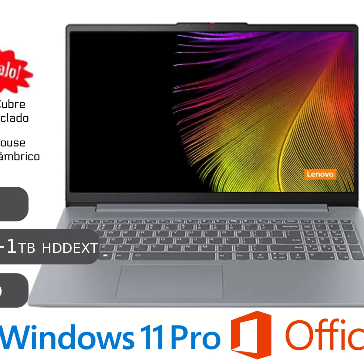 LENOVO - Lenovo Amd Ryzen 7 16GB RAM 512GB SSD + 1TB HDD EXTERNO + MOCHILA + CABLE+ MOUSE