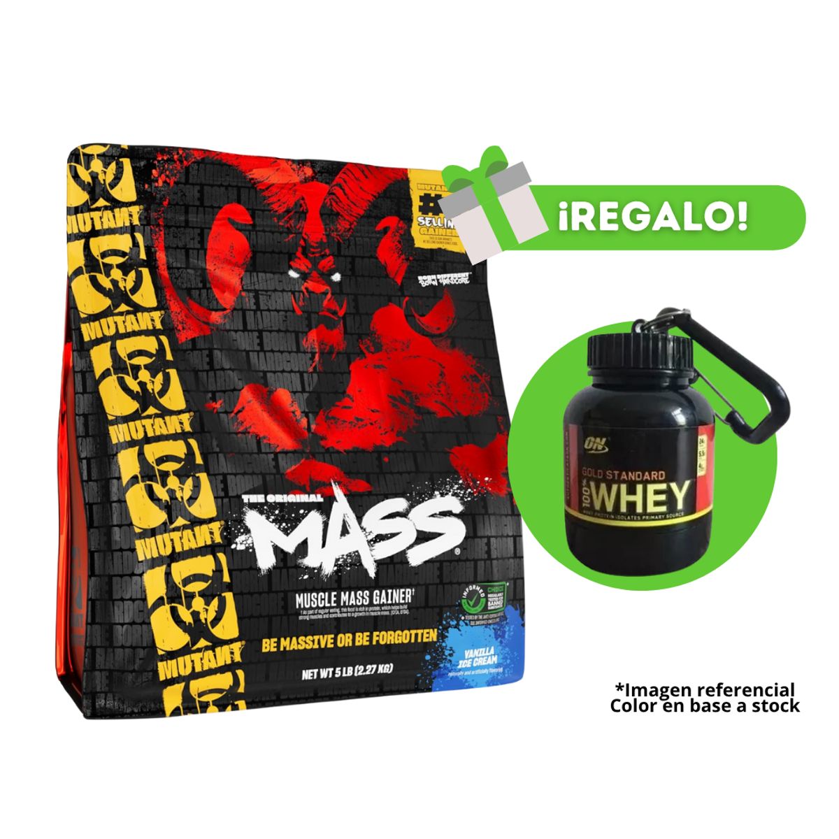 MUTANT - PROTEÍNA MUTANT MASS 5 LB VAINILLA + PORTAPROTEINA