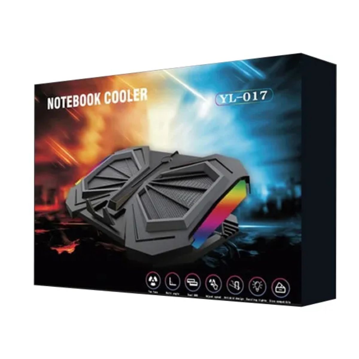 SEISA - Cooler Laptop Gamer Doble Ventilador Soporte Notebook Gamer RGB