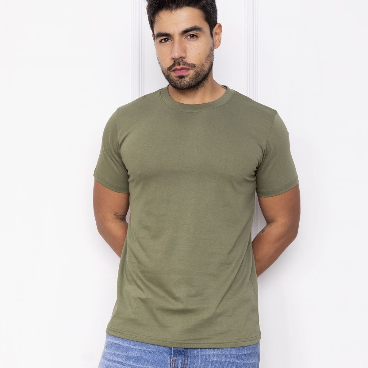 NEW YORK STARS - POLO MANGA CORTA - VERDE OLIVA