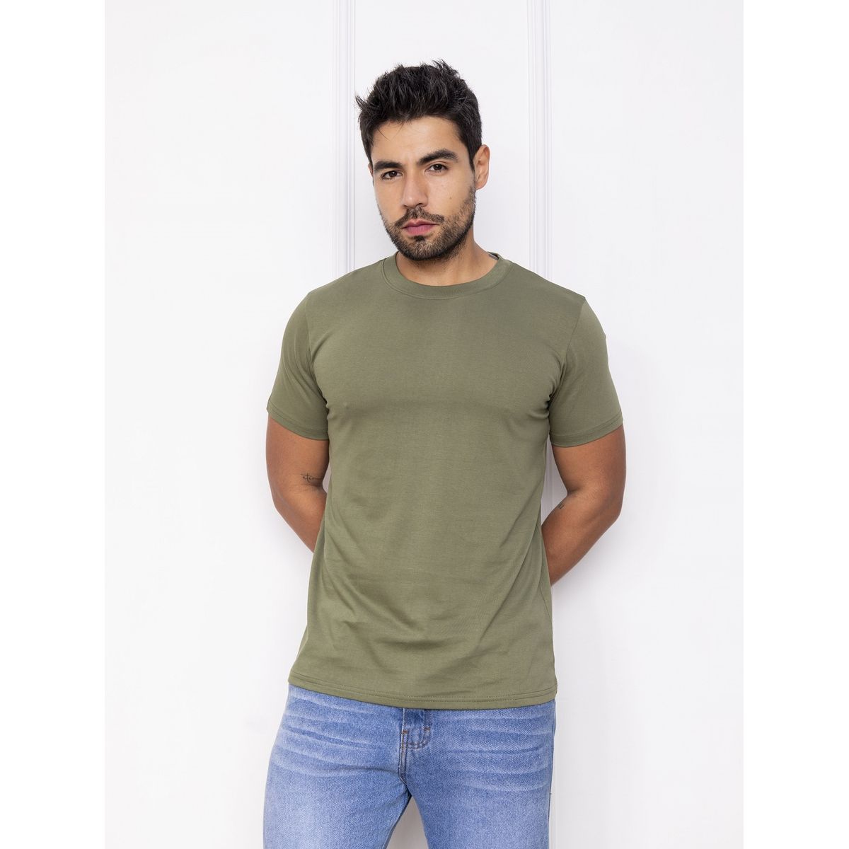 NEW YORK STARS - POLO MANGA CORTA - VERDE OLIVA