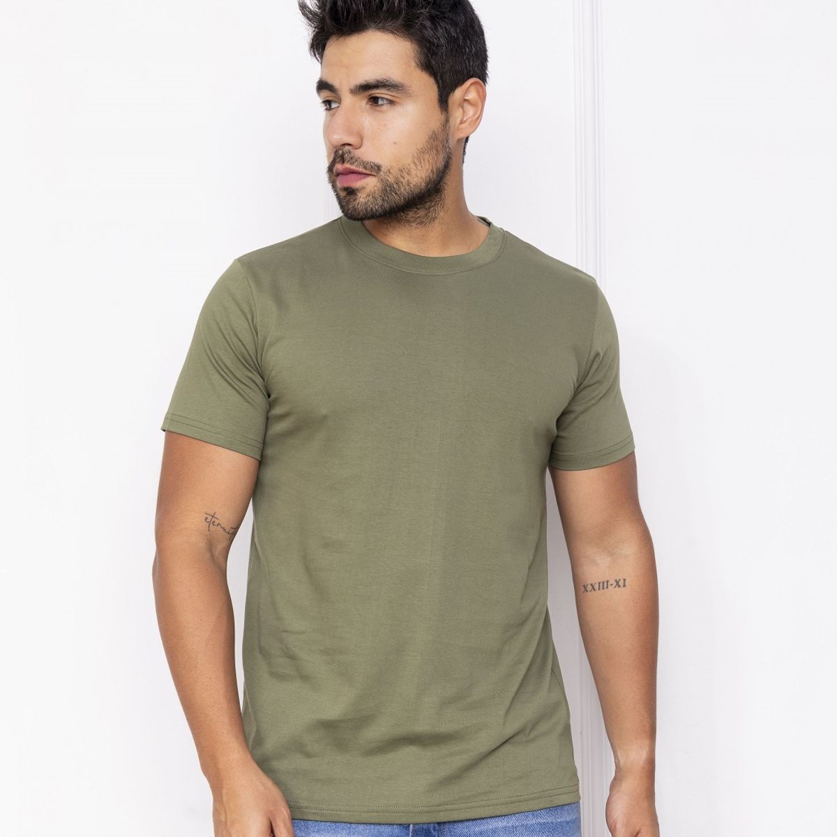 NEW YORK STARS - POLO MANGA CORTA - VERDE OLIVA