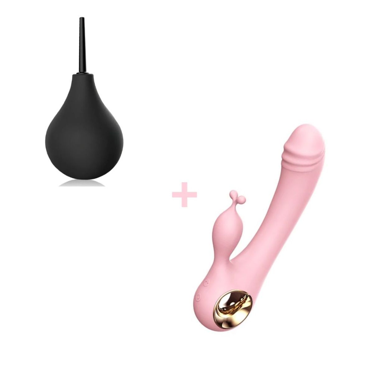 GENERICO - COMBO ENEMA + CONSOLADOR CON ESTIMULADOR DE CLITORIS CARGA USB CLIMAX