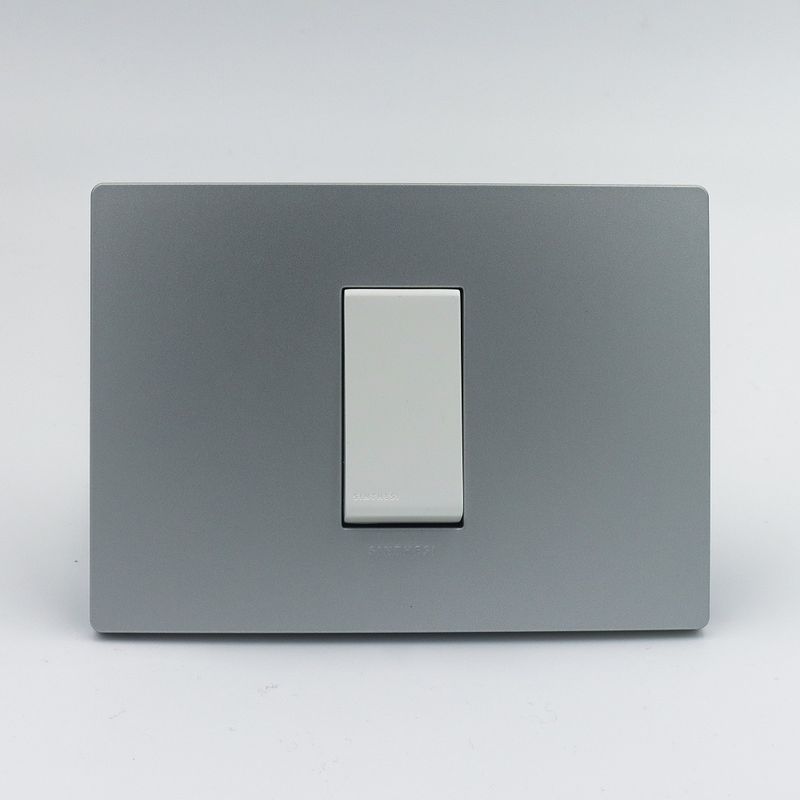 SINTHESI - INTERRUPTOR SIMPLE S33 PLACA PLATA Y DADO S22 BLANCO SINTHESI