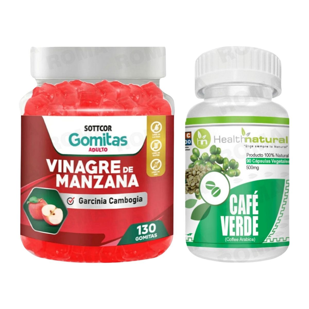 HEALTHNATURAL - GOMITAS VINAGRE DE MANZANA + CAFÉ VERDE HEALTHNATURAL