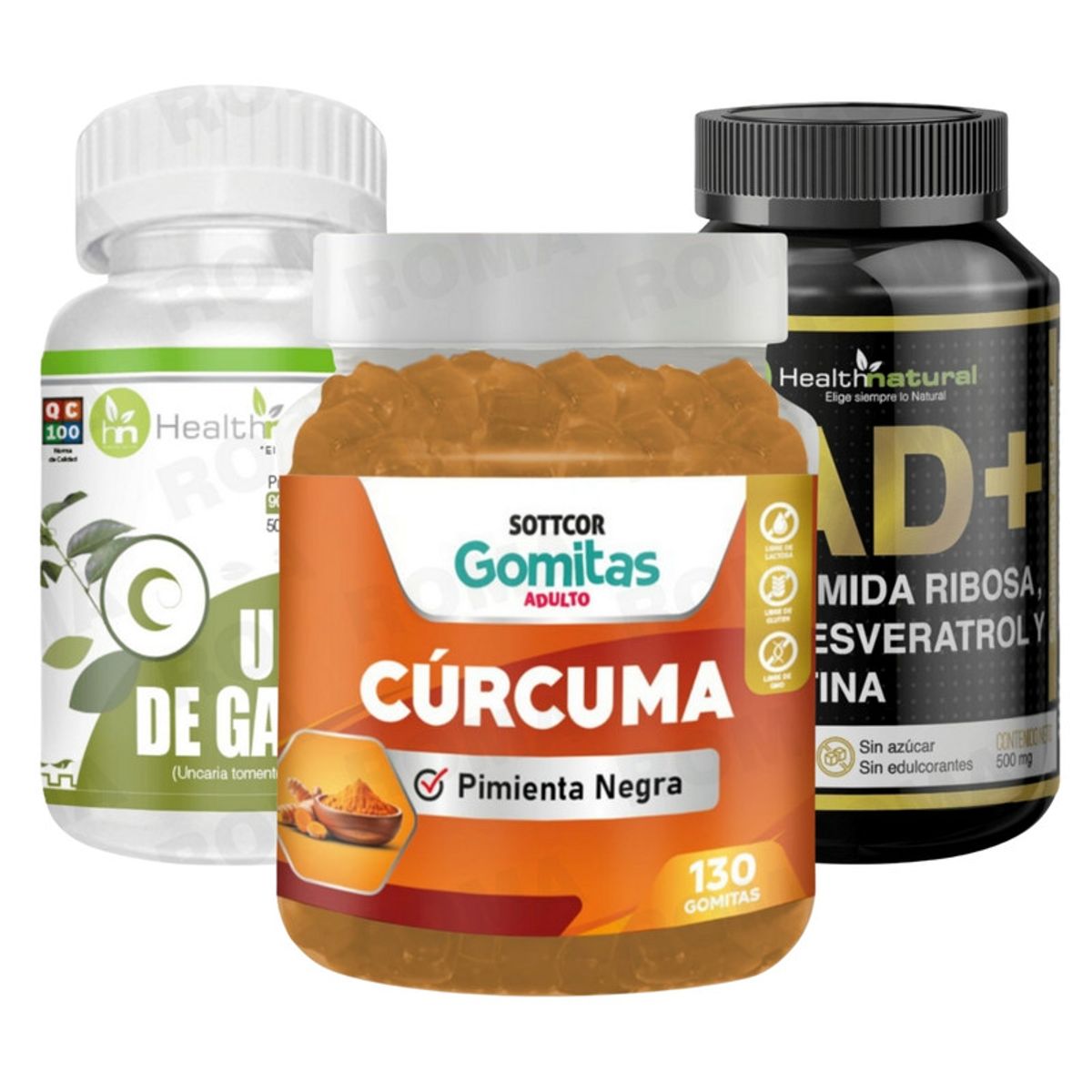 HEALTHNATURAL - GOMITAS CÚRCUMA + UÑA DE GATO + NAD+ HEALTHNATURAL
