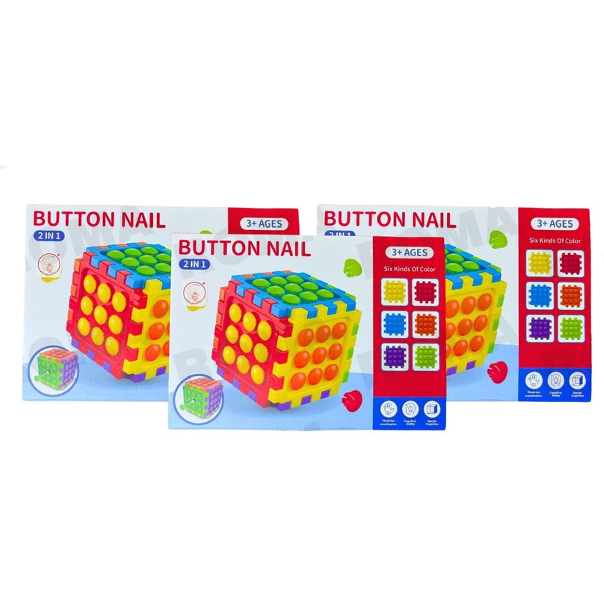 GENERICO - PACK 3 CUBO DIDÁCTICO MONTESSORI 2 EN 1 PARA NIÑOS