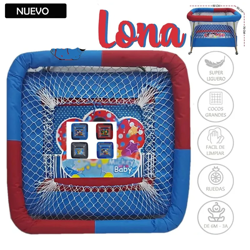 GENERICO - Corral Con Ruedas para Bebes Acolchado Lona Niño