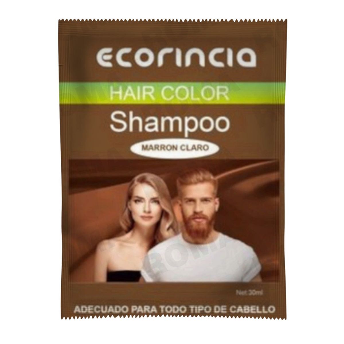 GENERICO - SHAMPOO TINTA EN SACHET 30ML ECORINCIA  MARRÓN CLARO