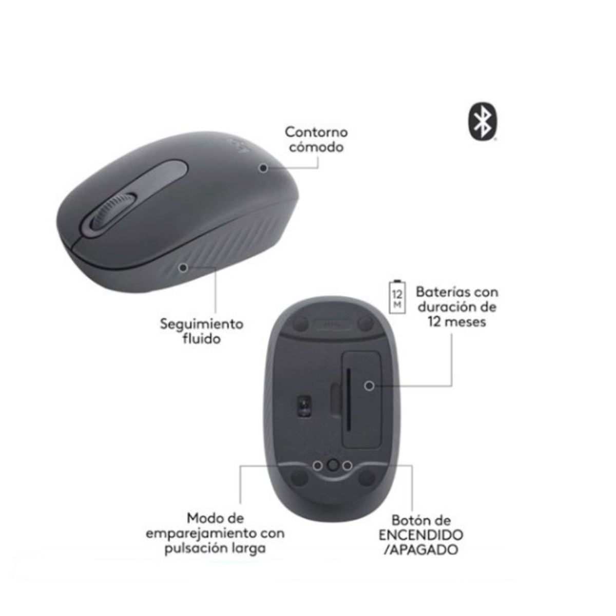LOGITECH - Mouse Logitech M196 Bluetooth Grafito