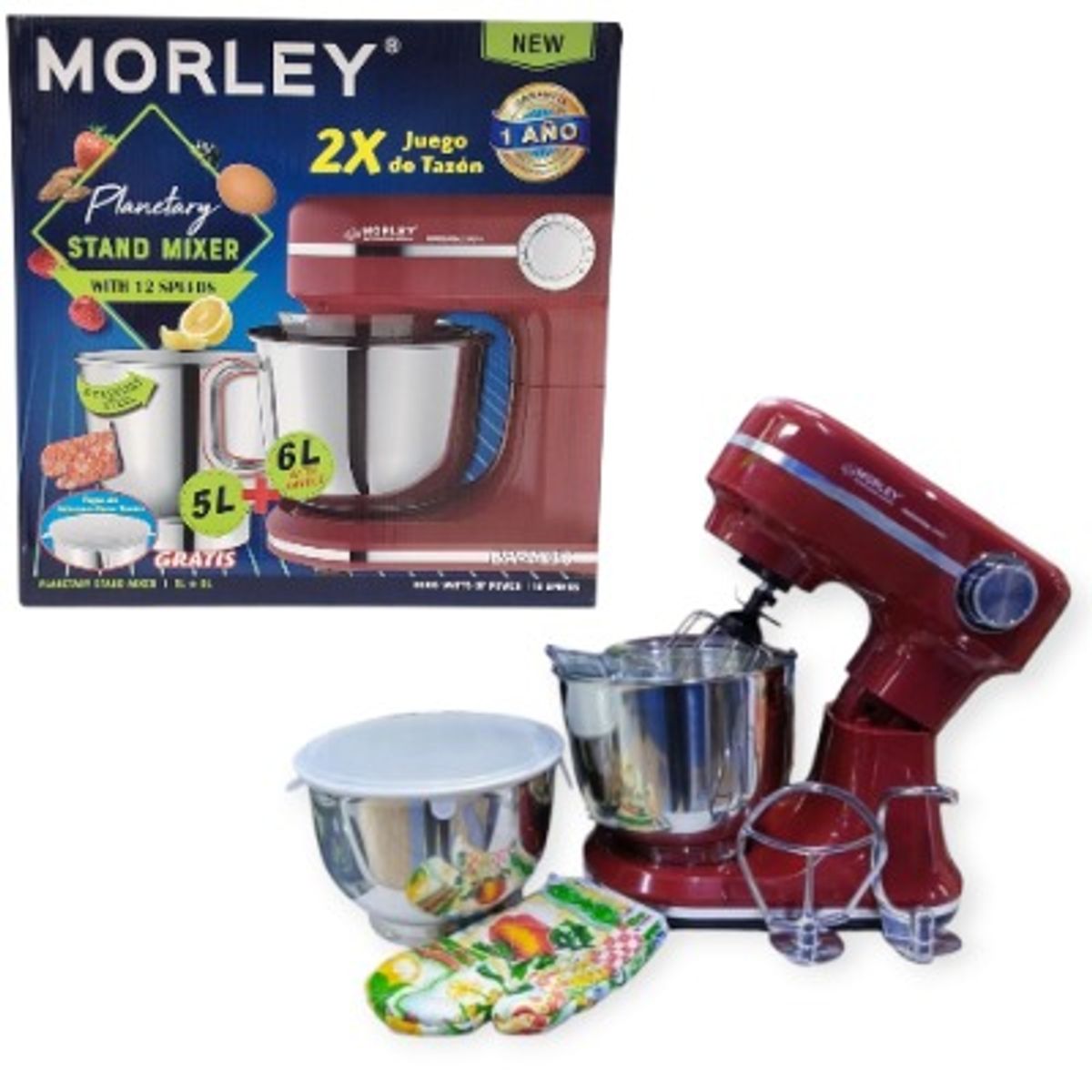 MORLEY - BATIDORA PLANETARIA MORLEY 12  VELOCIDADES 6 & 5LT 3000W ROSADO