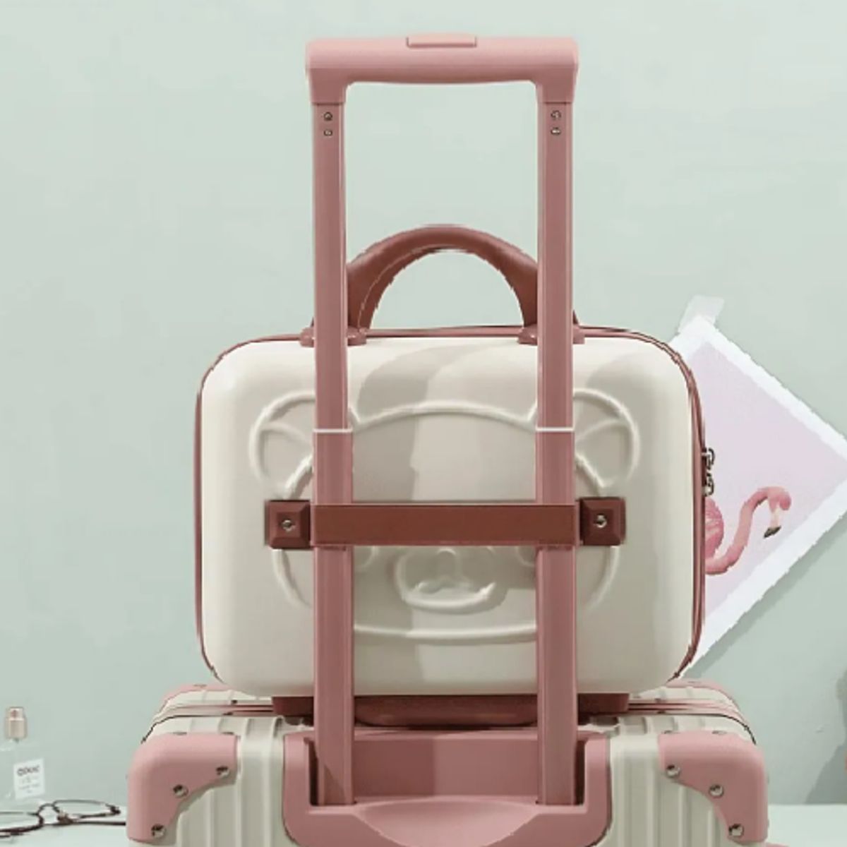Maleta Neceser viajera Multiusos Kawai Con Clave Osito /  Crema con Marron, marca GENERICO - Foto 2