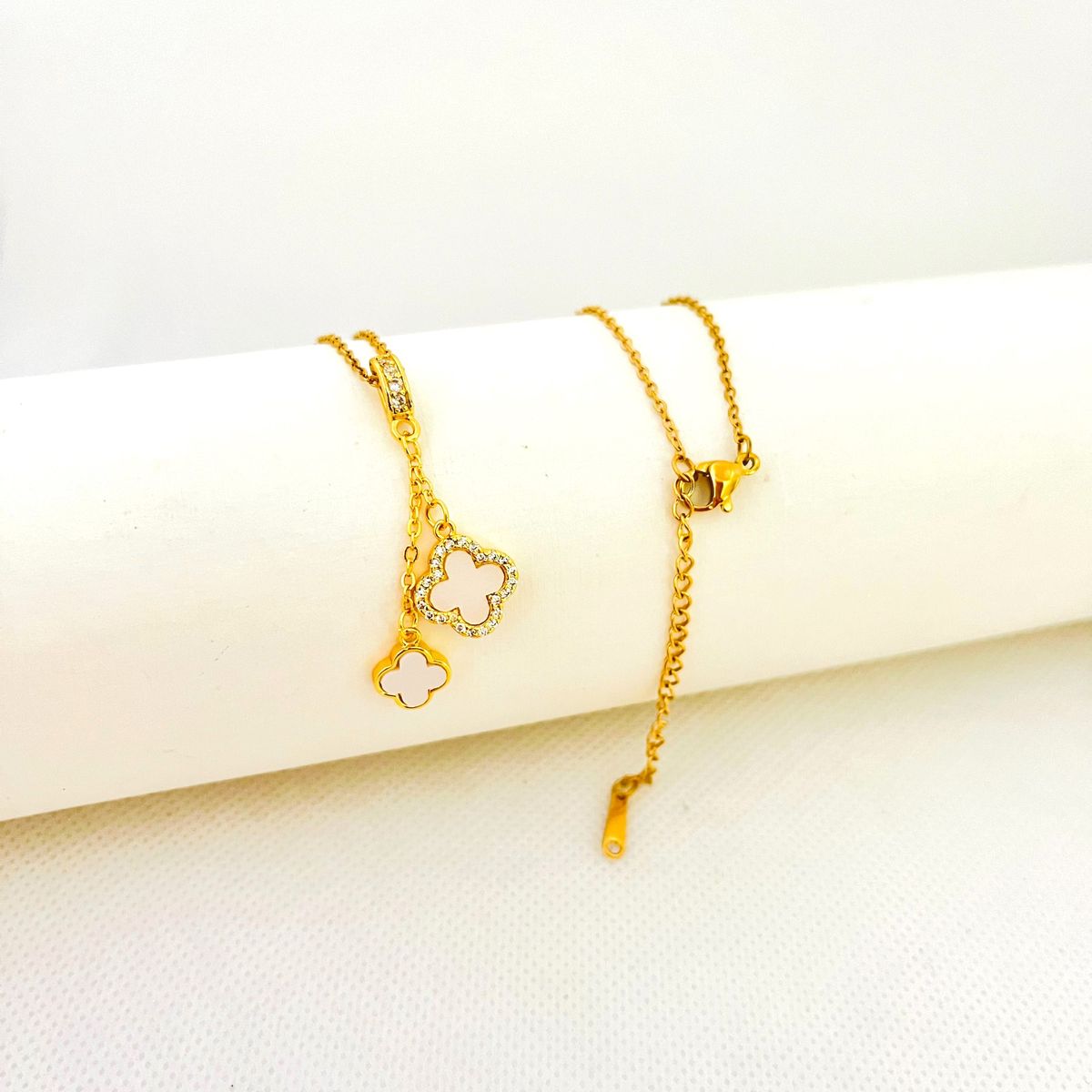 GENERICO - Collar de Acero Trébol 40 cm con Extensor