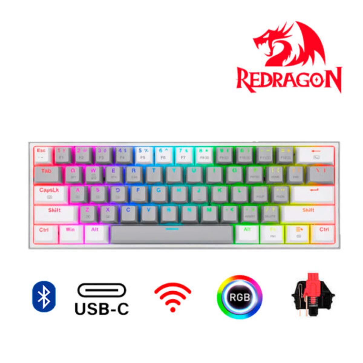 REDRAGON - Teclado Redragon FIZZ PRO K616- Inalambrico RGB