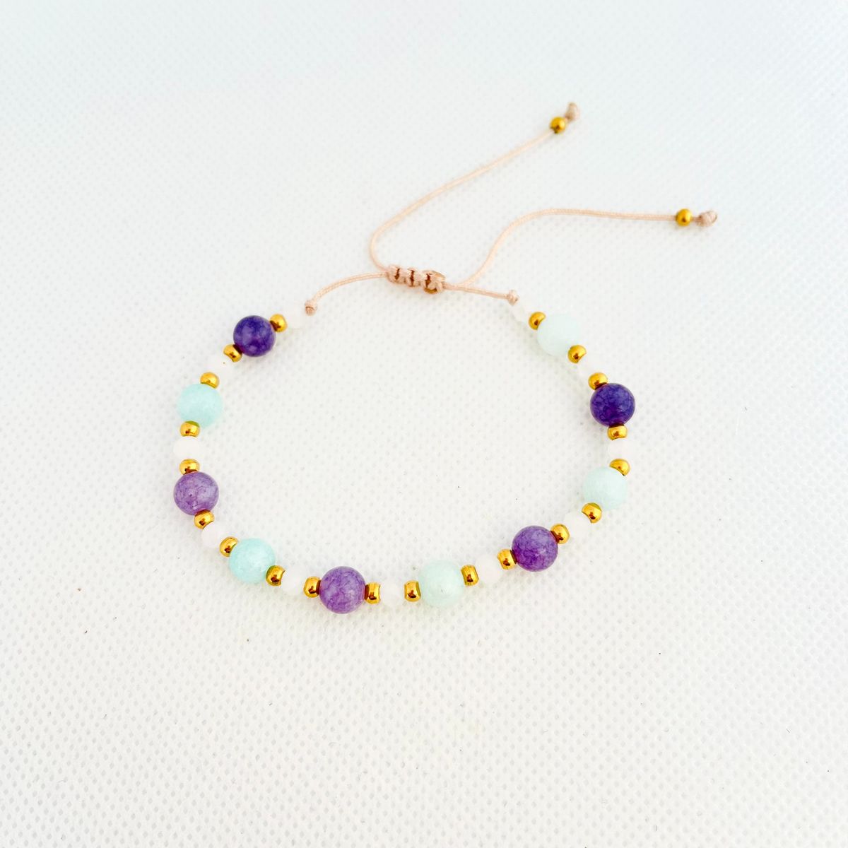 GENERICO - Pulsera Regulable Muranos Aventurina y Agua Marina