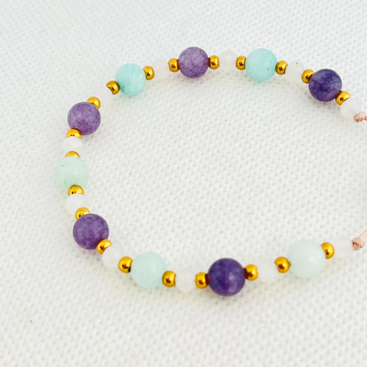 GENERICO - Pulsera Regulable Muranos Aventurina y Agua Marina