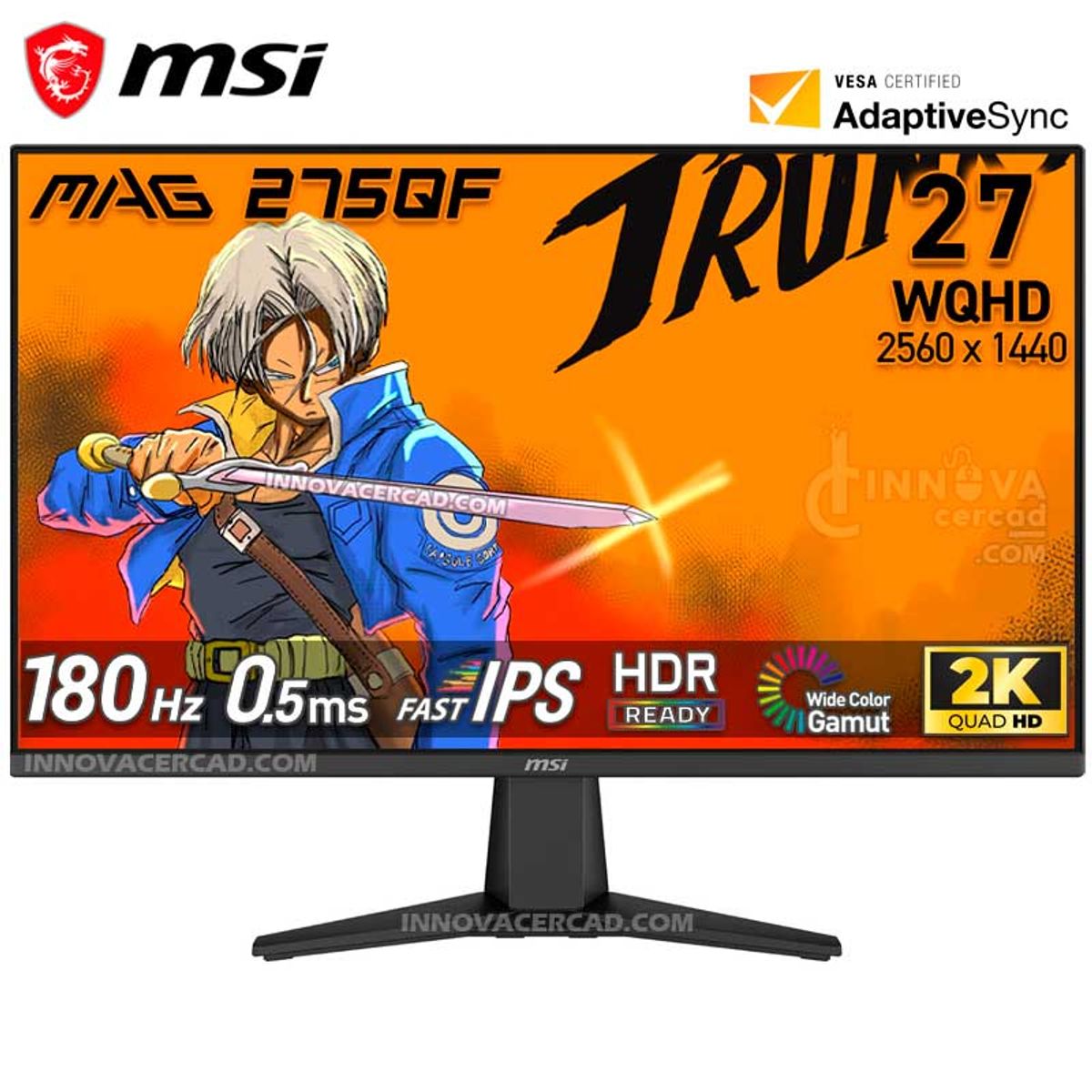 MSI - Monitor MSI MAG 275QF de 27 2K 2560x1440 IPS 180Hz 05ms HDR