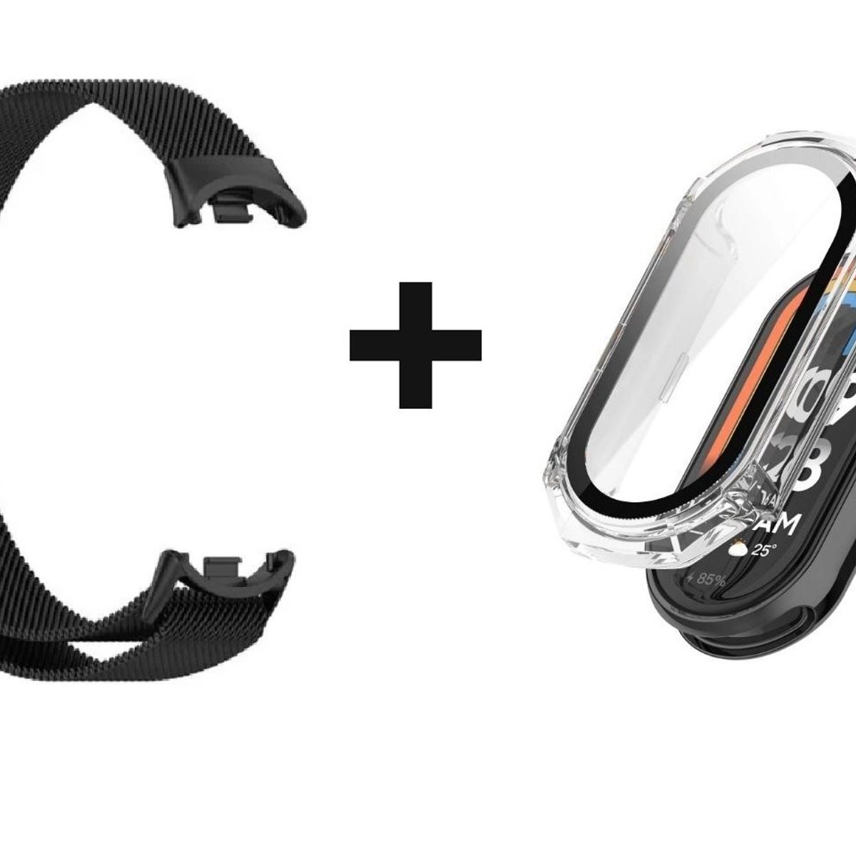 CASE - Pack correa negro + Case Bumper para Xiaomi MI band 8