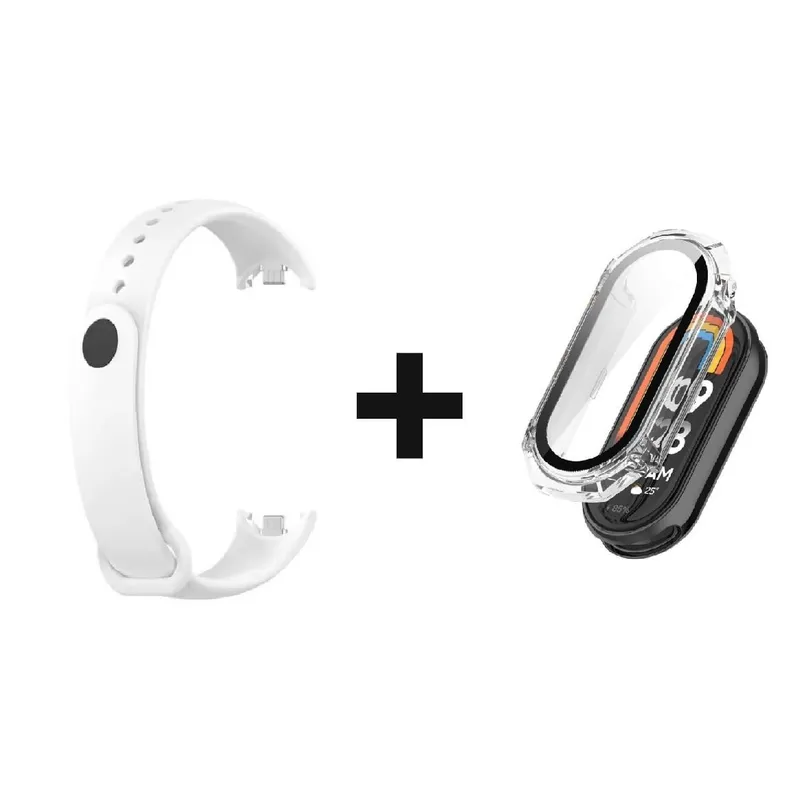 CASE - Pack correa Blanco + Case Bumper para Xiaomi MI band 8