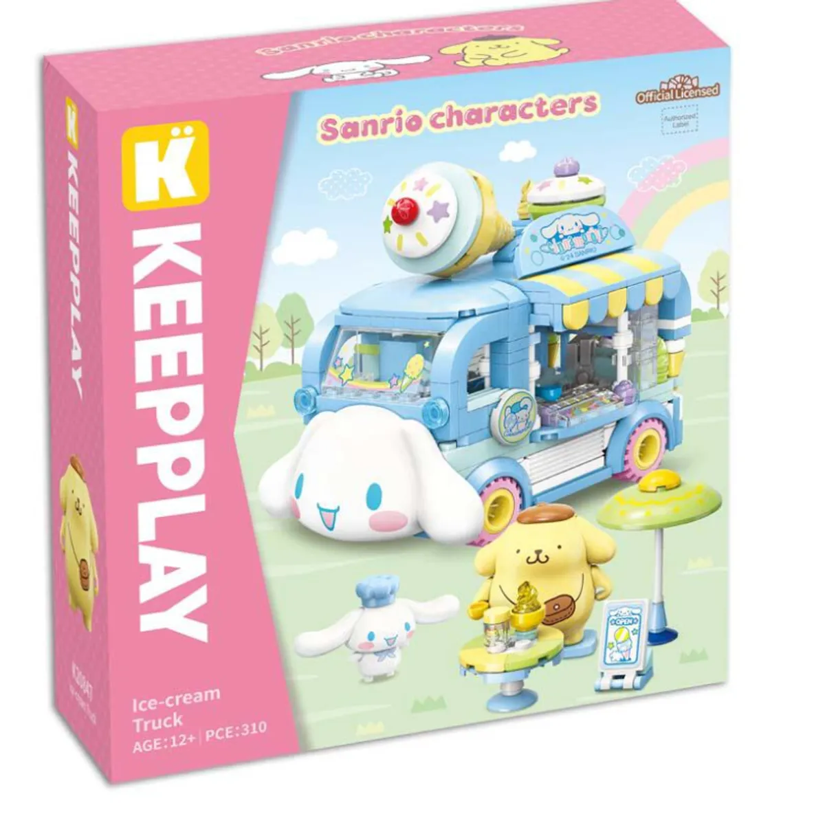 GENERICO - KEEPLEY CAMION DE HELADOS DE CINNAMOROLL Y POMPOMPURIN ARMABLES