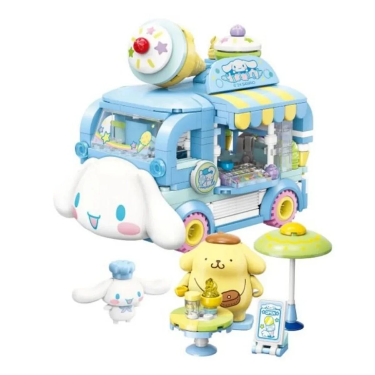 GENERICO - KEEPLEY CAMION DE HELADOS DE CINNAMOROLL Y POMPOMPURIN ARMABLES