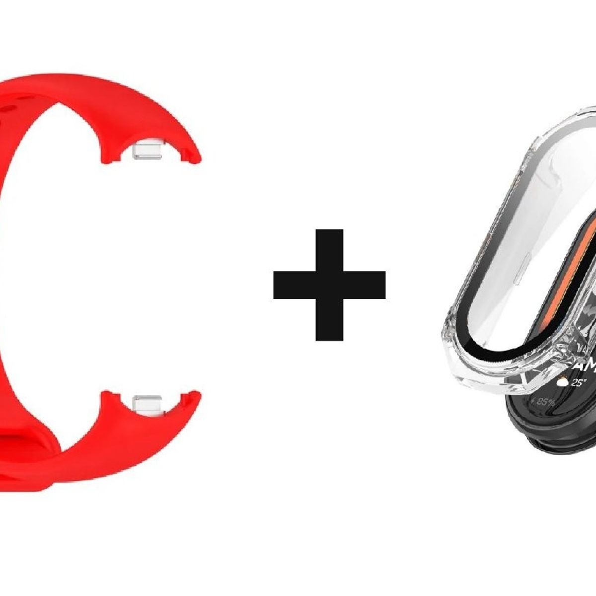 CASE - Pack correa Rojo + Case Bumper para Xiaomi MI band 9