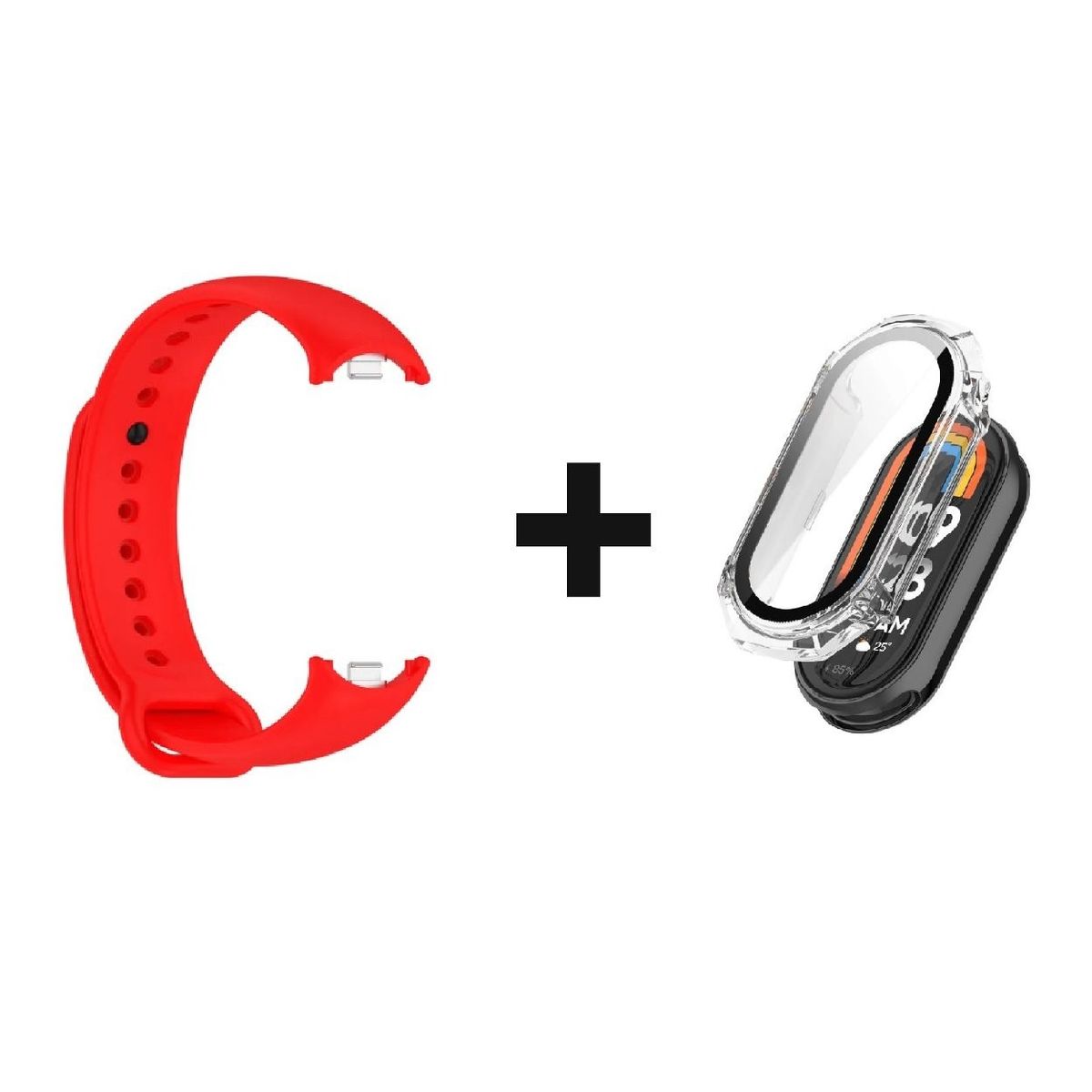 CASE - Pack correa Rojo + Case Bumper para Xiaomi MI band 9