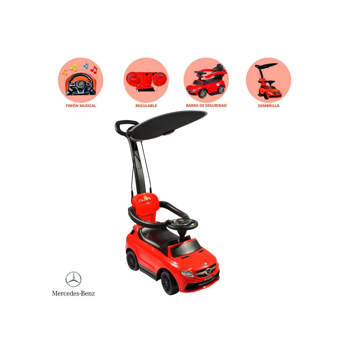 MERCEDES BENZ - Correpasillo Empujador Para Niños «AMG» RED