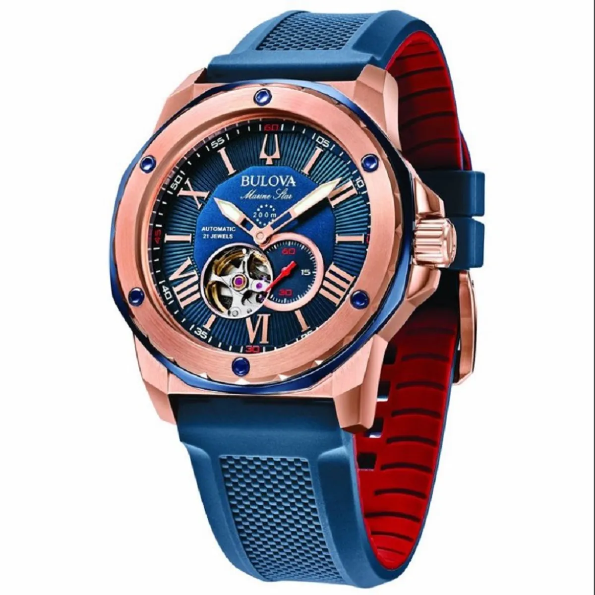 BULOVA - RELOJ BULOVA MARINE STAR AUTOMATICO AZUL
