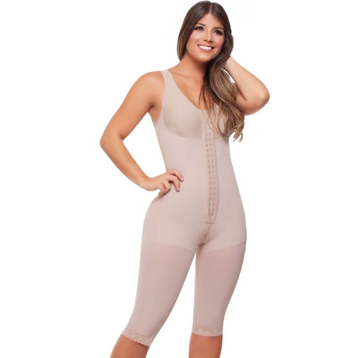 GENERICO - Faja Fajitex Brasier Manga Sisa - Beige - Beige - M