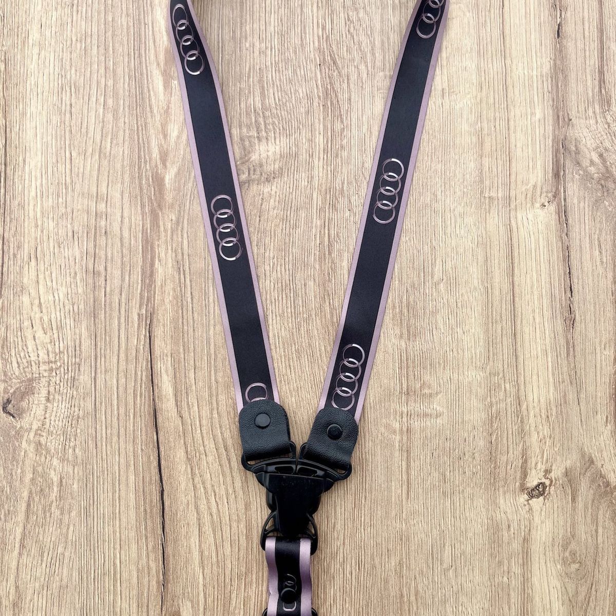 GENERICO - Llavero Audi Lanyard R8 Cinta TT Llaves Q8 Pita Q5 Negro