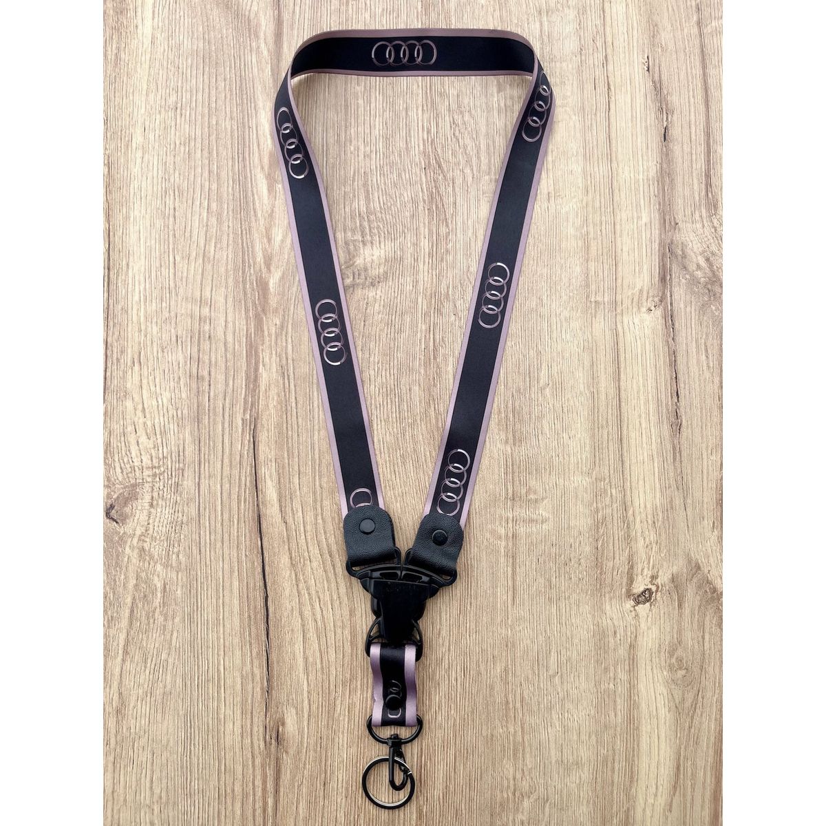 GENERICO - Llavero Audi Lanyard R8 Cinta TT Llaves Q8 Pita Q5 Negro