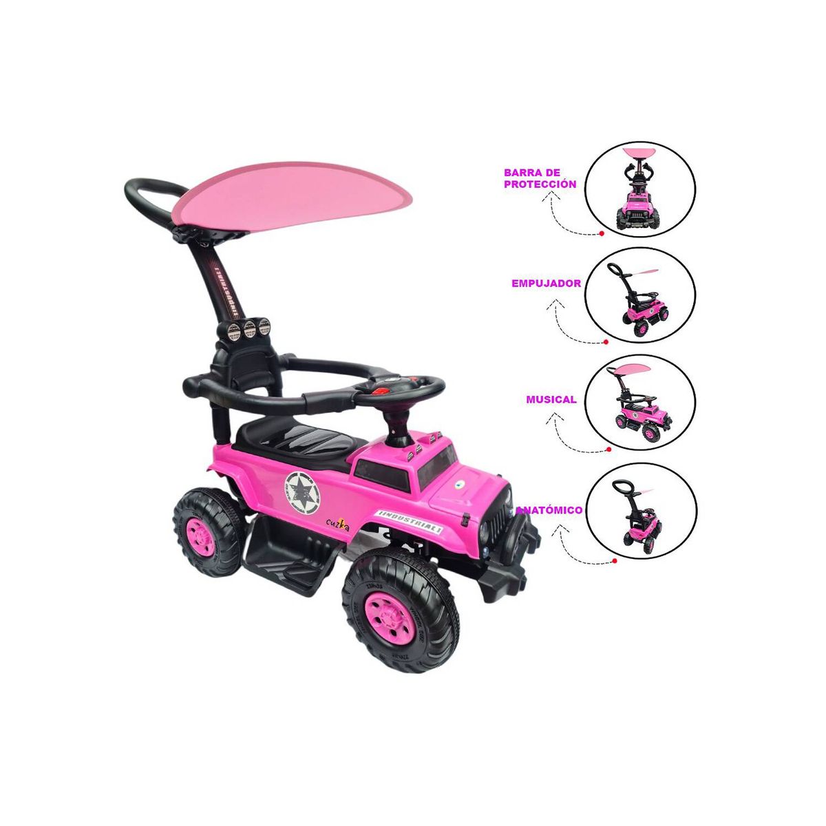 VOYAGE - Correpasillo con Empujador para NiñosVGR pink