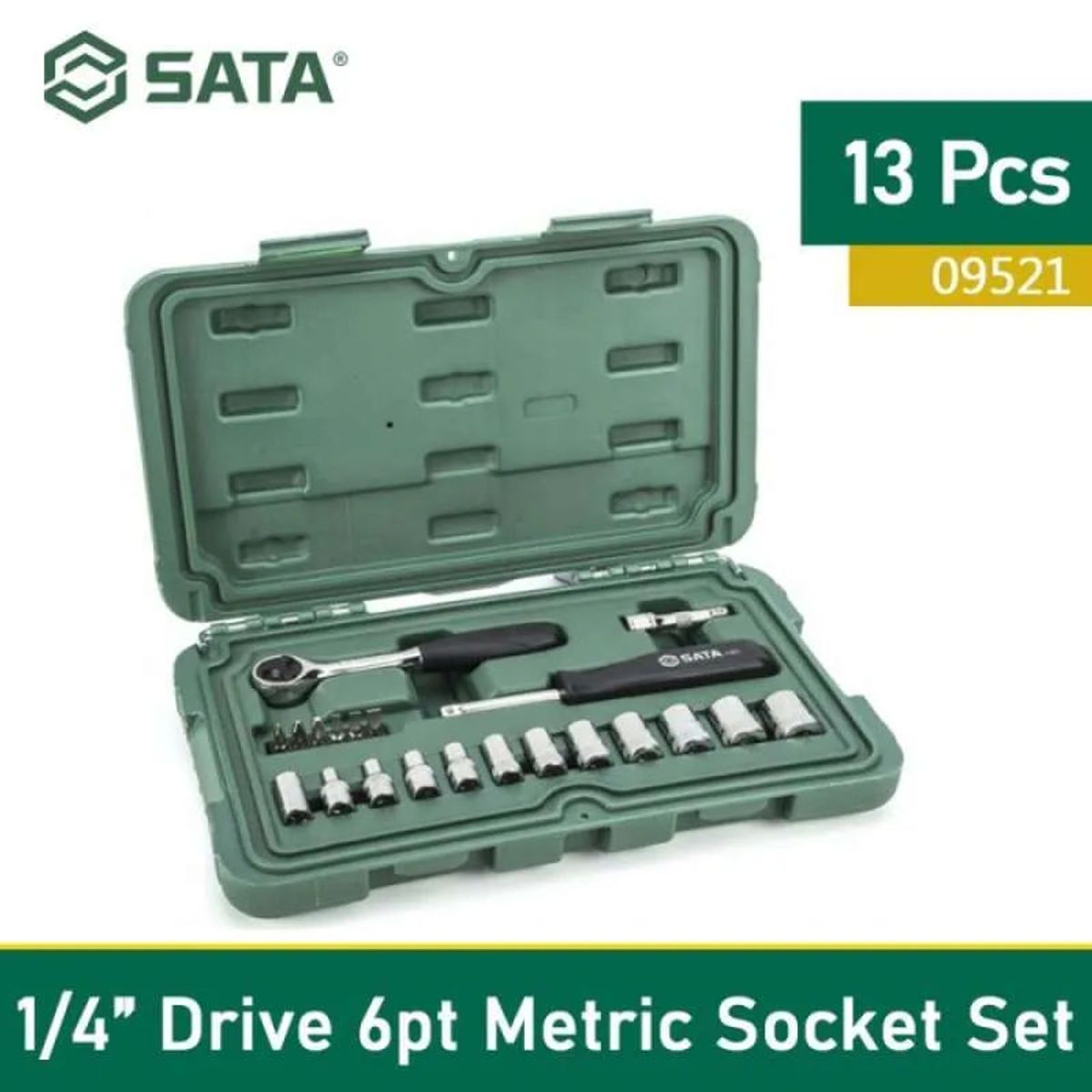 SATA - Juego De Dados 14 4 A 14 Mm + Puntas 21 Pzs Sata 09521-02