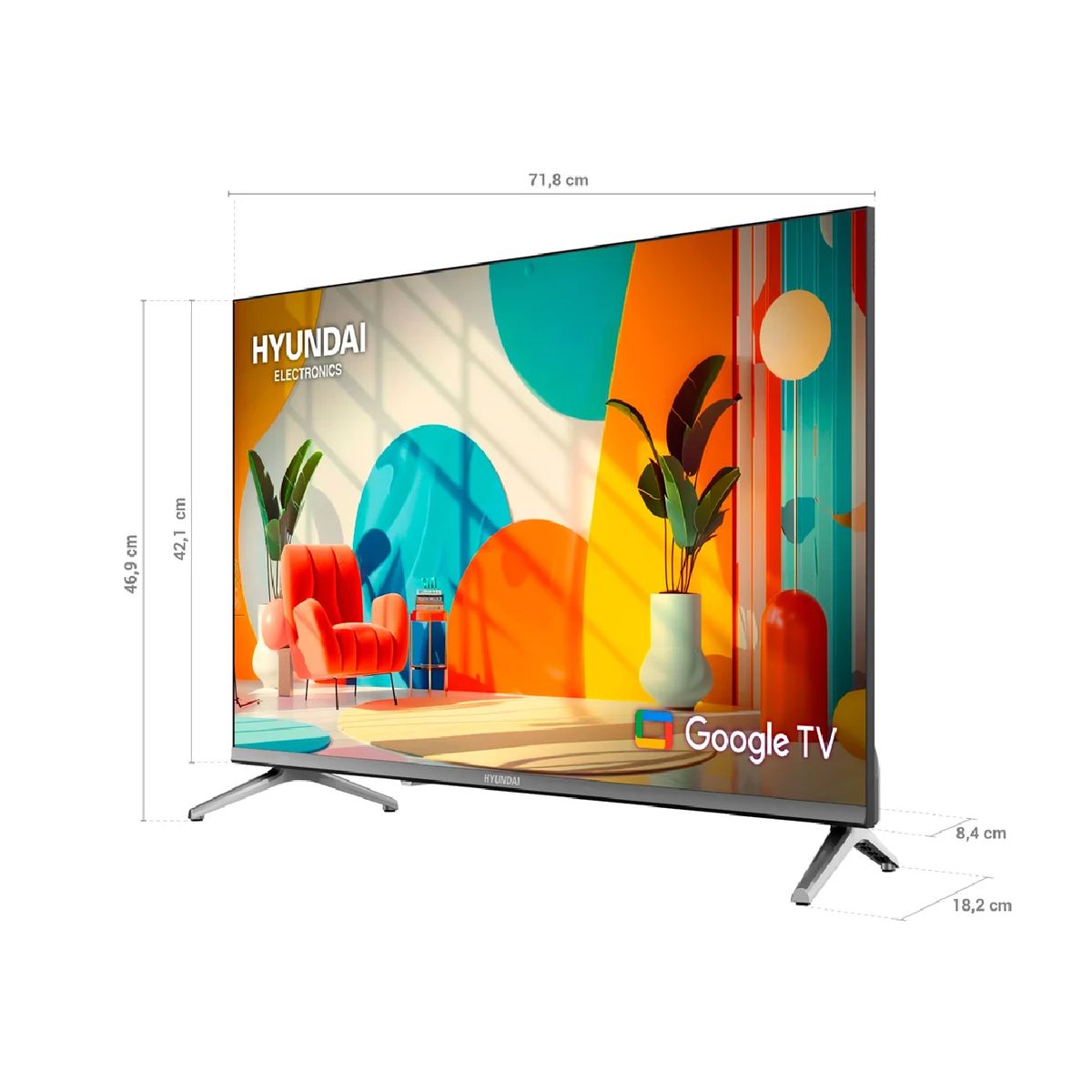 HYUNDAI - Televisor Smart TV HYUNDAI QLED 32 HYLED3259QG - Google TV