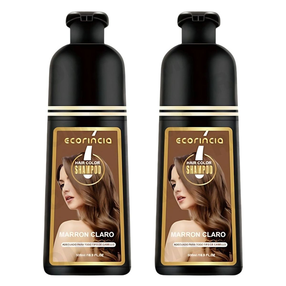 GENERICO - PACK 2 SHAMPOO TINTE DAMA 1000ML ECORINCIA  MARRÓN CLARO