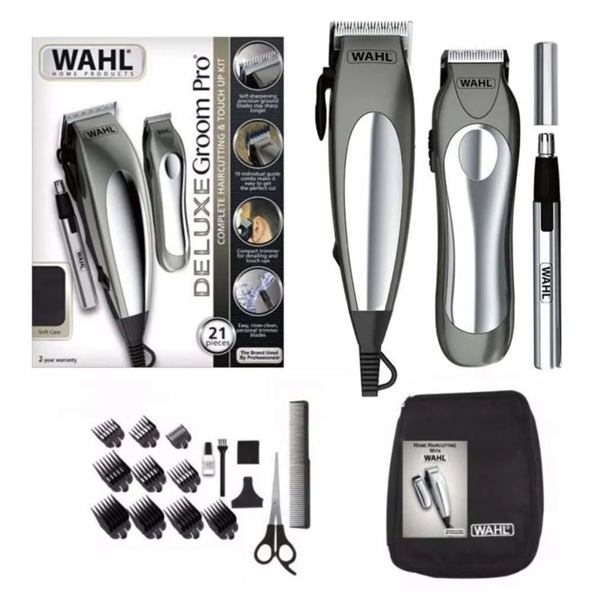 WAHL - Maquina De Cortar Cabello Wahl Deluxe Groom Pro 21 Piezas