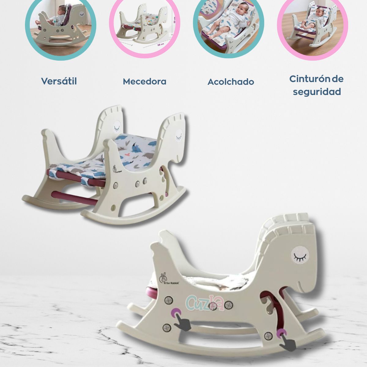 RABBIT - Sillón mecedora para bebé «CABALLITO»