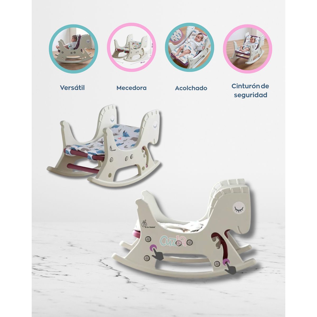 RABBIT - Sillón mecedora para bebé «CABALLITO»