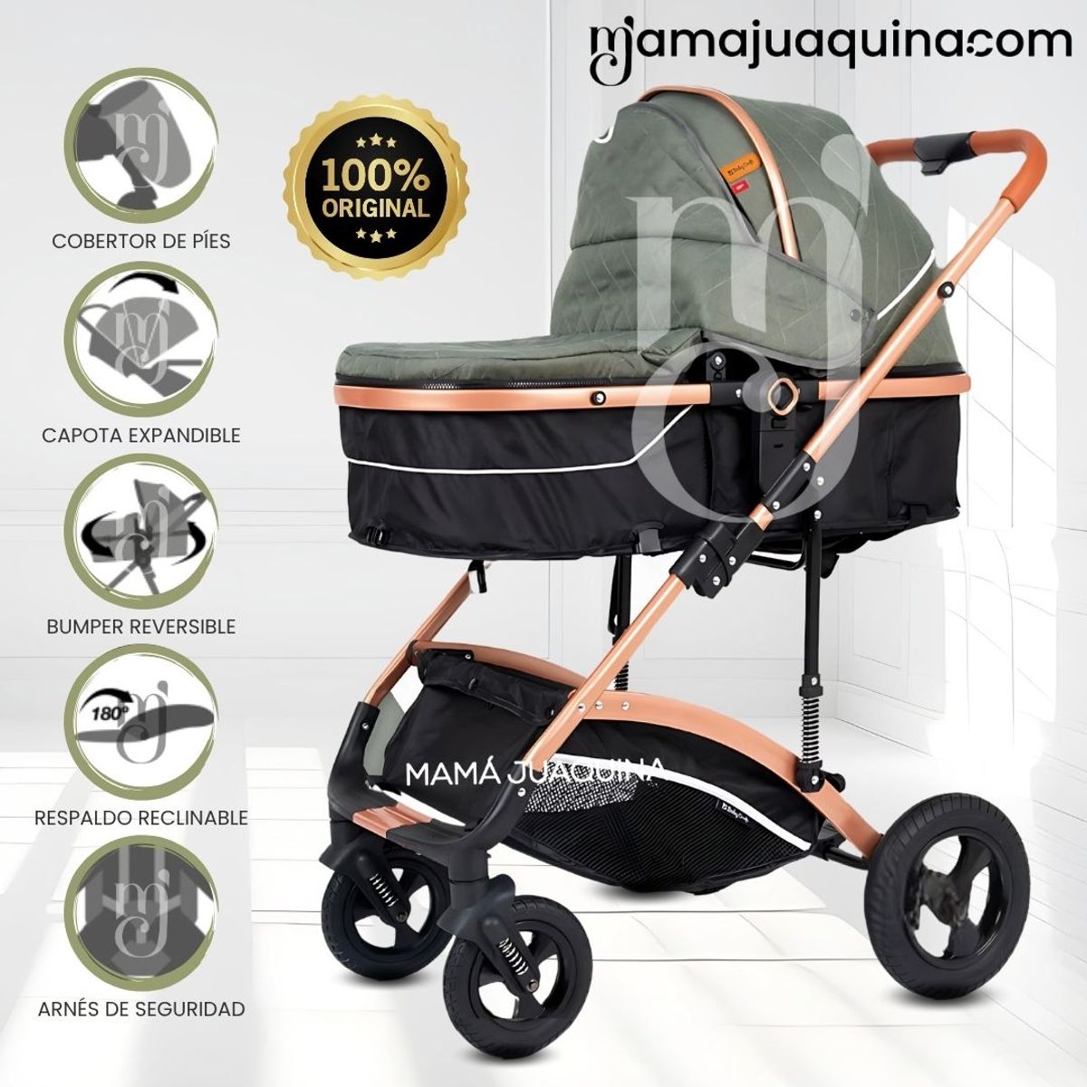 BABY - Coche Moisés de Lujo «MADYN» Edición Limitada Green