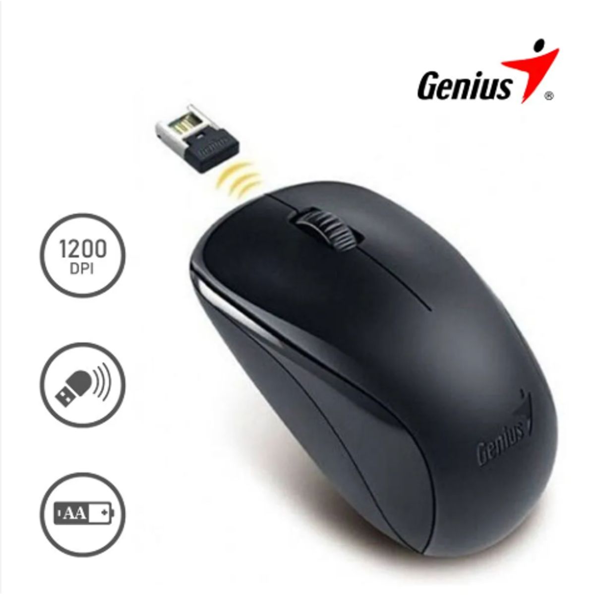 GENIUS - Mouse Inalambrico NX-7000 BLUEEYE Black GENIUS