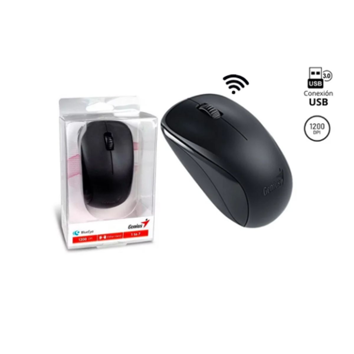 GENIUS - Mouse Inalambrico NX-7000 BLUEEYE Black GENIUS